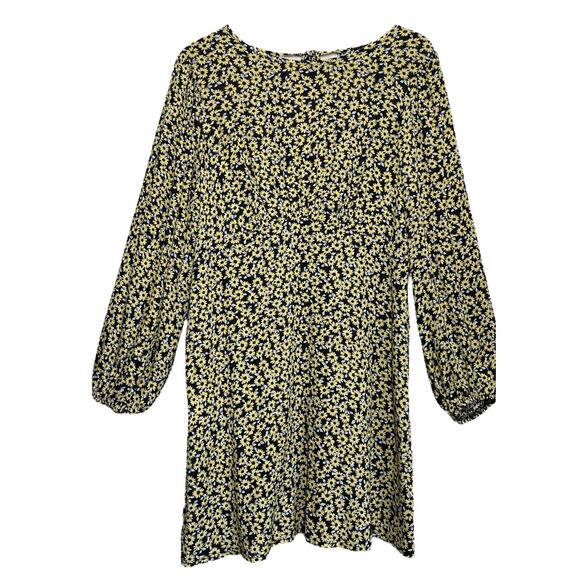 Karen Millen Sunflower Print Long-Sleeve Dress Size 14 - Picture 2 of 8